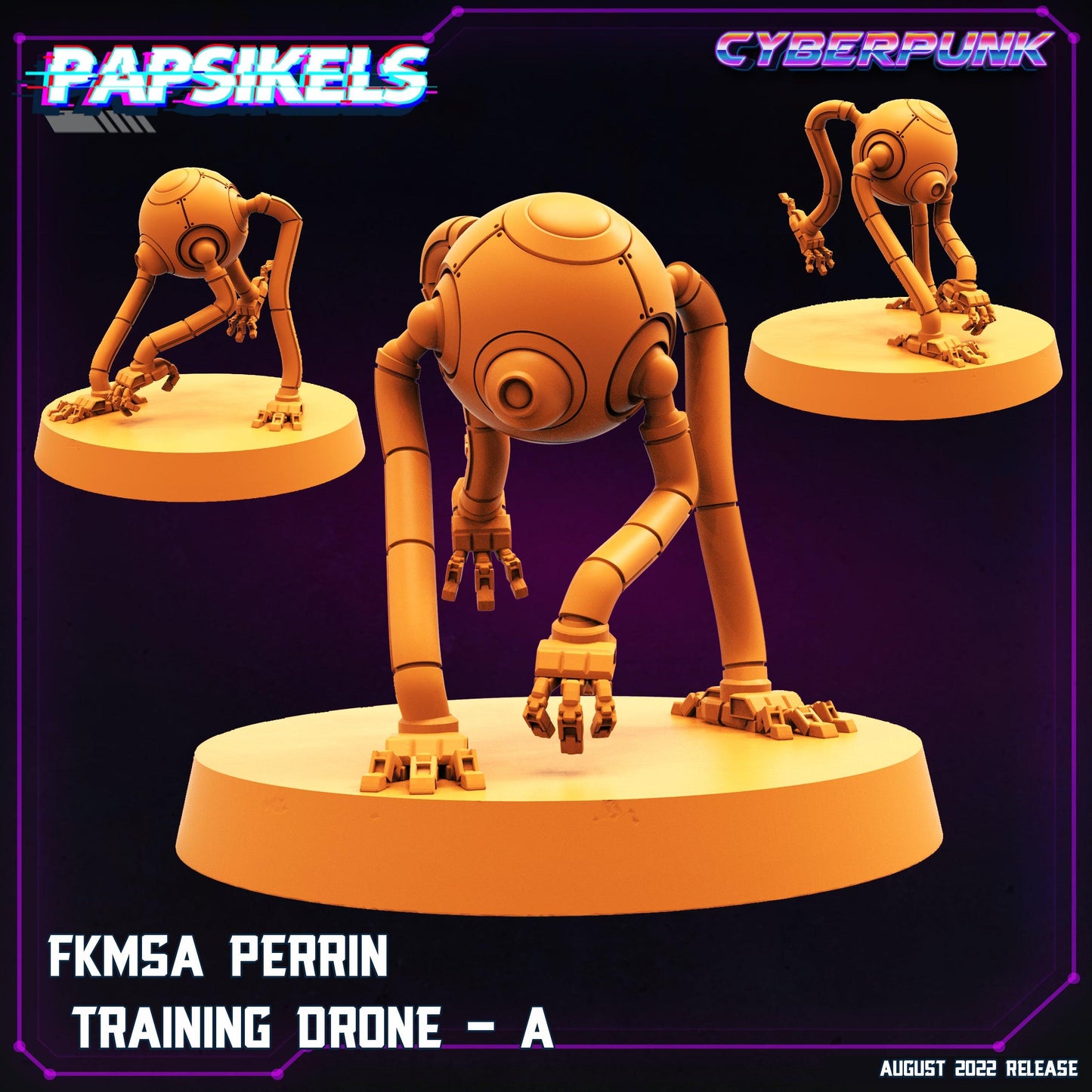 3D Printed Papsikels Cyberpunk Sci-Fi Fkmsa Hanno Drone Set - 28mm 32mm