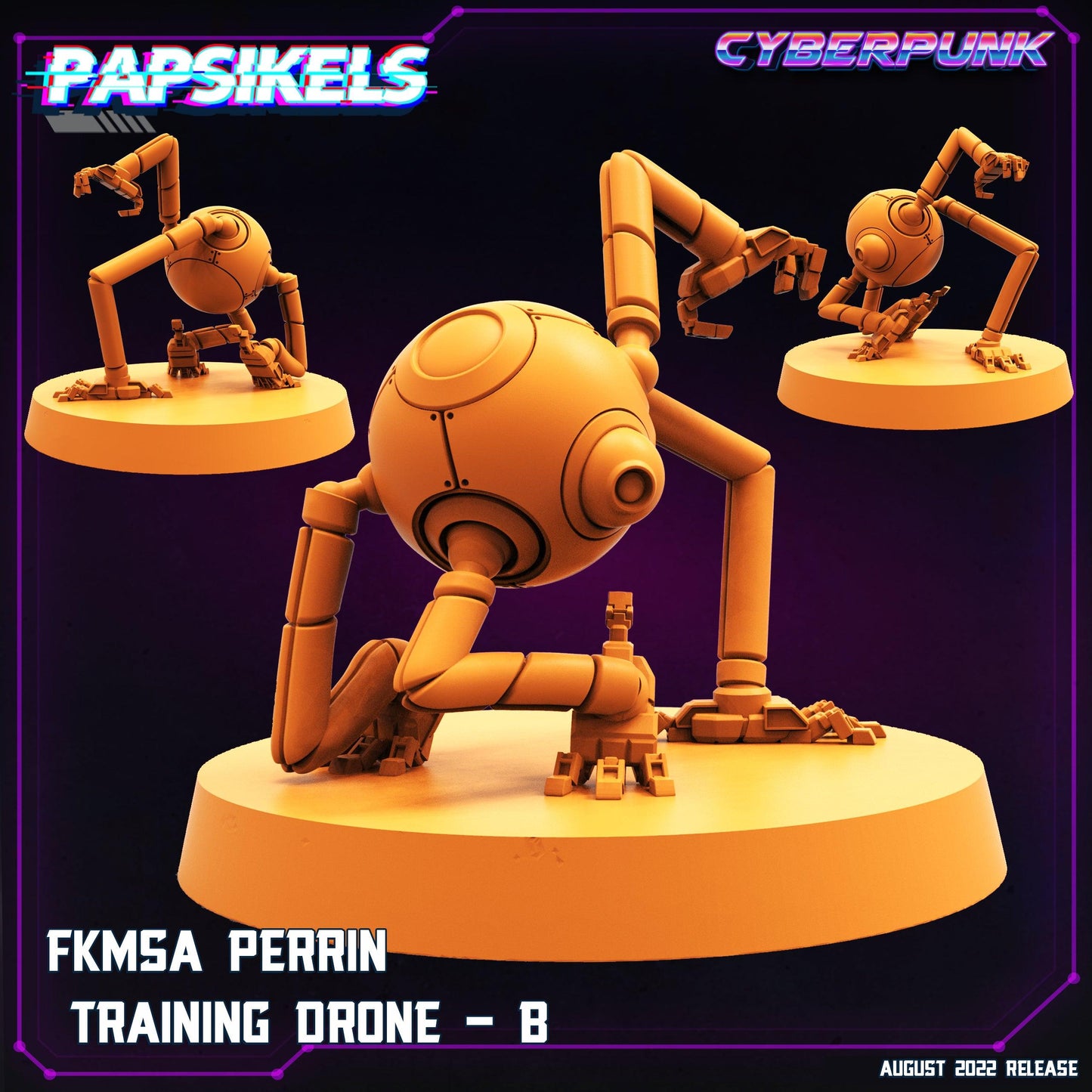 3D Printed Papsikels Cyberpunk Sci-Fi Fkmsa Hanno Drone Set - 28mm 32mm