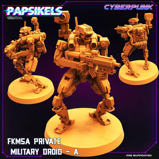 3D Printed Papsikels Cyberpunk Sci-Fi Fkmsa Private Military Droid Set - 28mm 32mm
