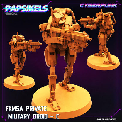 3D Printed Papsikels Cyberpunk Sci-Fi Fkmsa Private Military Droid Set - 28mm 32mm