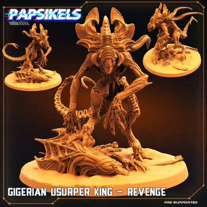 3D Printed Papsikels Cyberpunk Sci-Fi Gigerian Royal Usurper King - 28mm 32mm