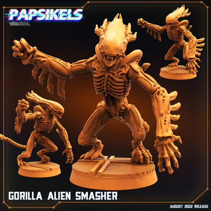 3D Printed Papsikels Cyberpunk Sci-Fi Gorilla Alien Set - 28mm 32mm