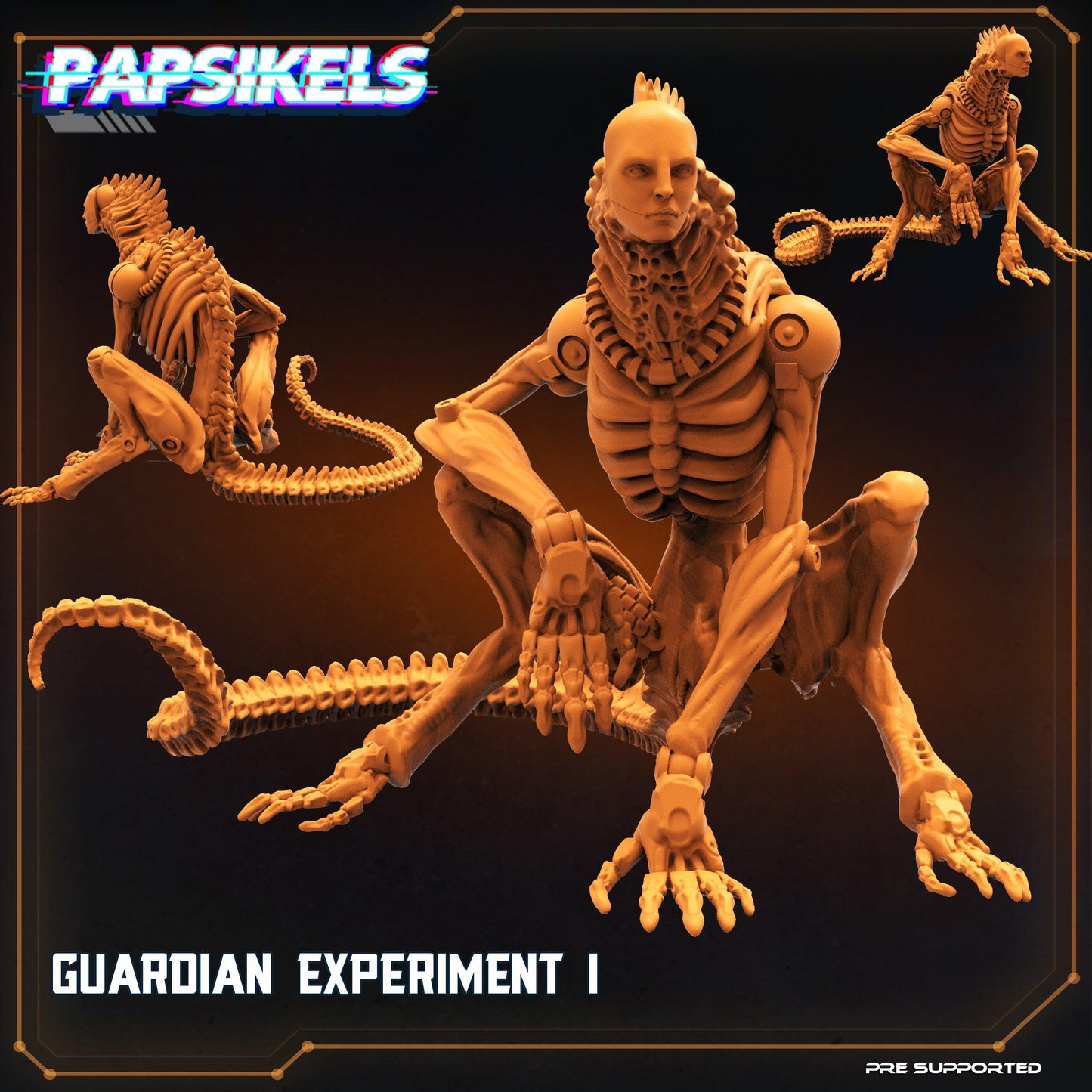 3D Printed Papsikels Cyberpunk Sci-Fi Guardian Experiment Set 2 - 28mm 32mm