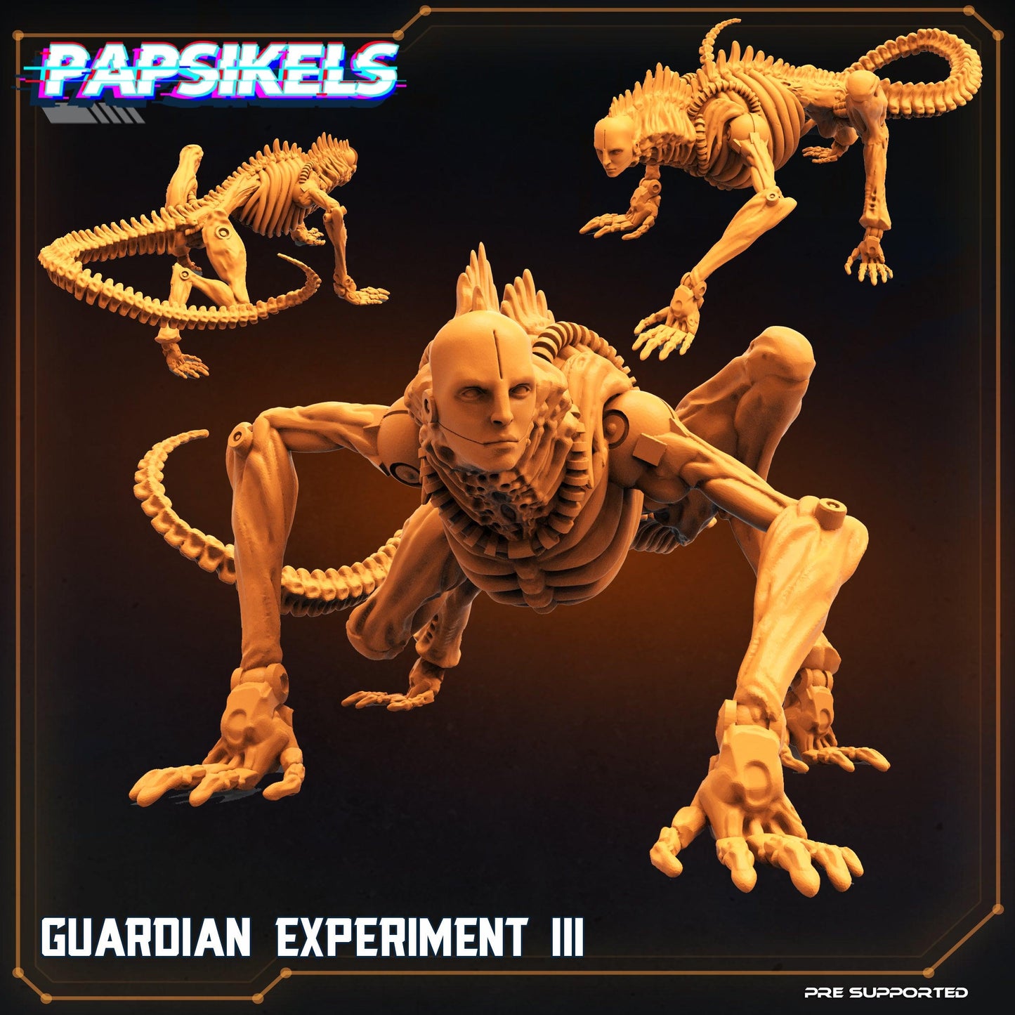 3D Printed Papsikels Cyberpunk Sci-Fi Guardian Experiment Set - 28mm 32mm