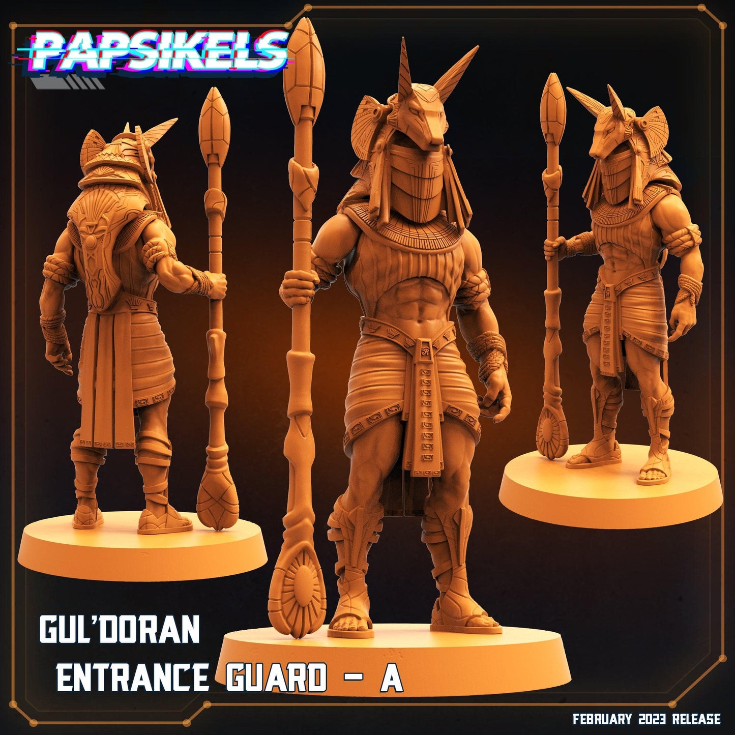 3D Printed Papsikels Cyberpunk Sci-Fi - Guldoran Entrance Guard Set - Star Entrance 28mm 32mm