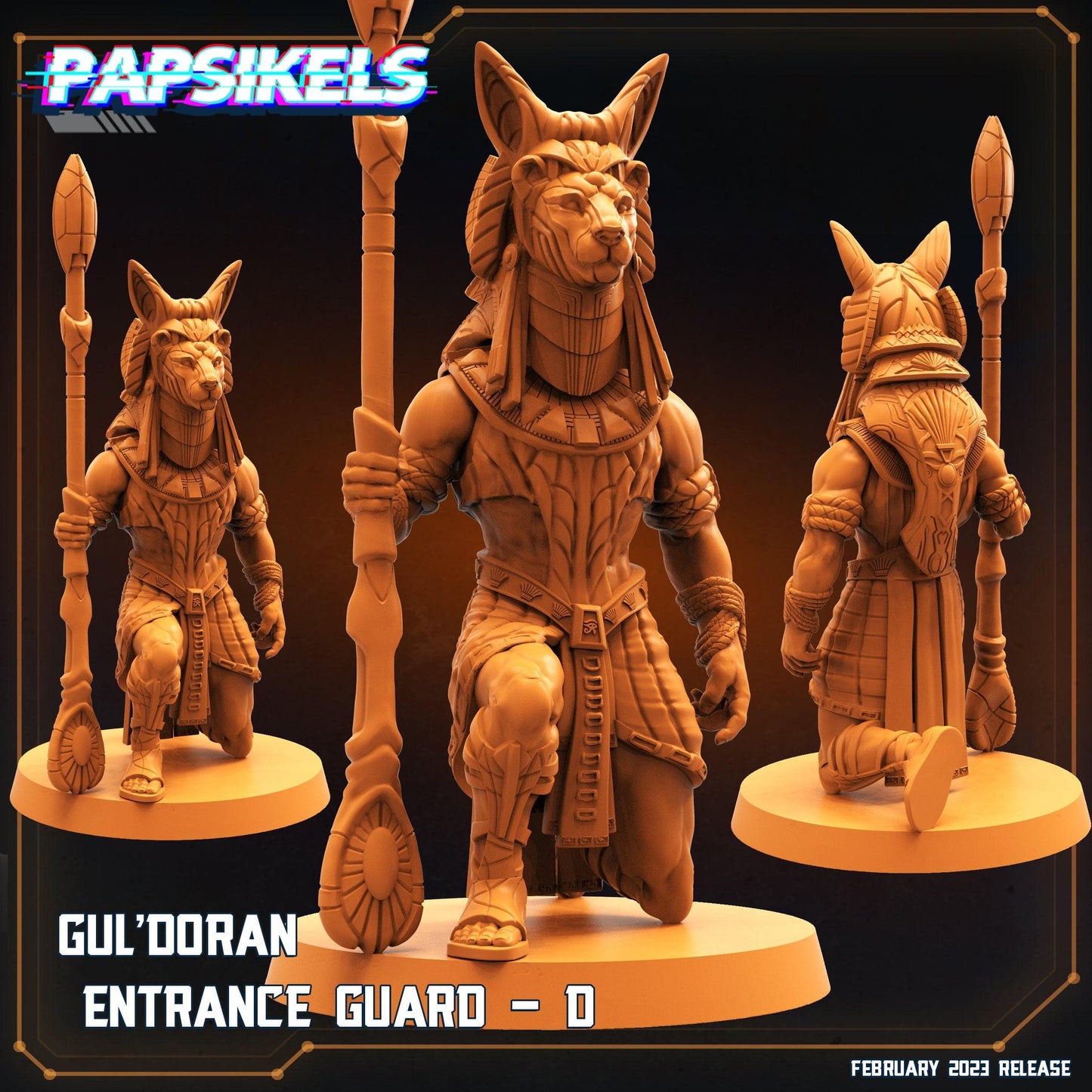 3D Printed Papsikels Cyberpunk Sci-Fi - Guldoran Entrance Guard Set - Star Entrance 28mm 32mm