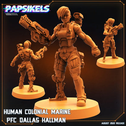 3D Printed Papsikels Cyberpunk Sci-Fi Human Colonial Marine Pfc Set - 28mm 32mm
