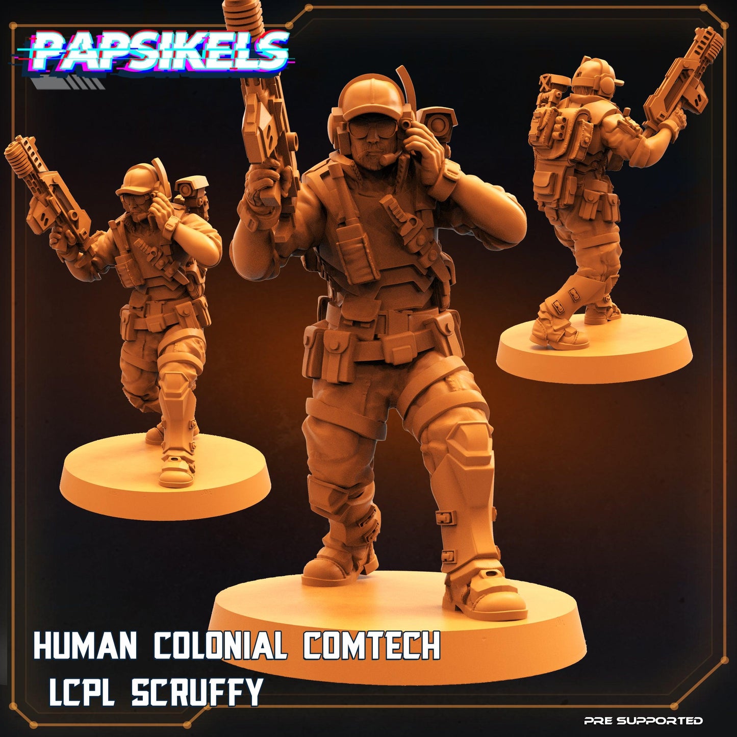 3D Printed Papsikels Cyberpunk Sci-Fi Human Colonial Set - 28mm 32mm