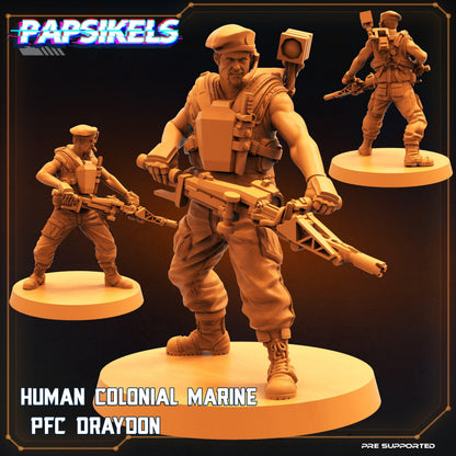 3D Printed Papsikels Cyberpunk Sci-Fi Human Colonial Set - 28mm 32mm