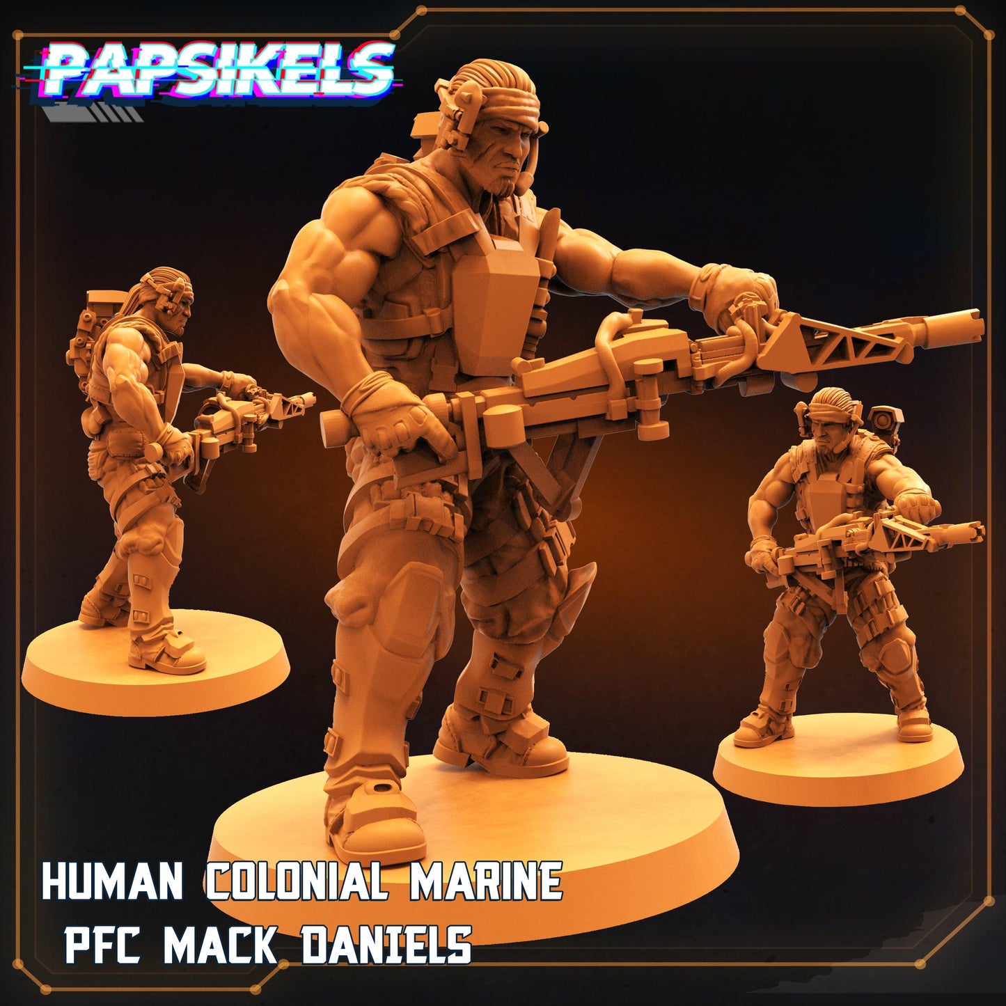 3D Printed Papsikels Cyberpunk Sci-Fi Human Colonial Set - 28mm 32mm