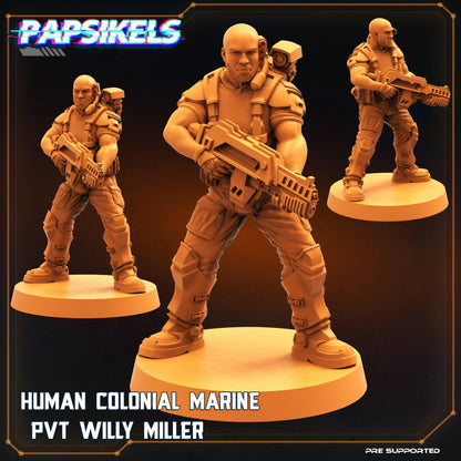 3D Printed Papsikels Cyberpunk Sci-Fi Human Colonial Set - 28mm 32mm