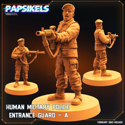 3D Printed Papsikels Cyberpunk Sci-Fi - Human Military Police Entrance Guard Set - Star Entrance 28mm 32mm