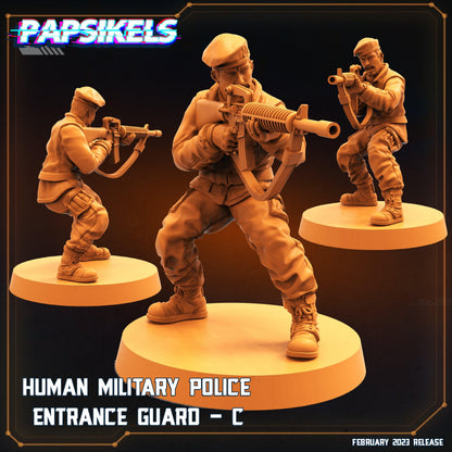 3D Printed Papsikels Cyberpunk Sci-Fi - Human Military Police Entrance Guard Set - Star Entrance 28mm 32mm