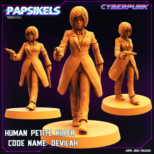3D Printed Papsikels Cyberpunk Sci-Fi - Human Petite Killer Codename Devilah - 28mm 32mm