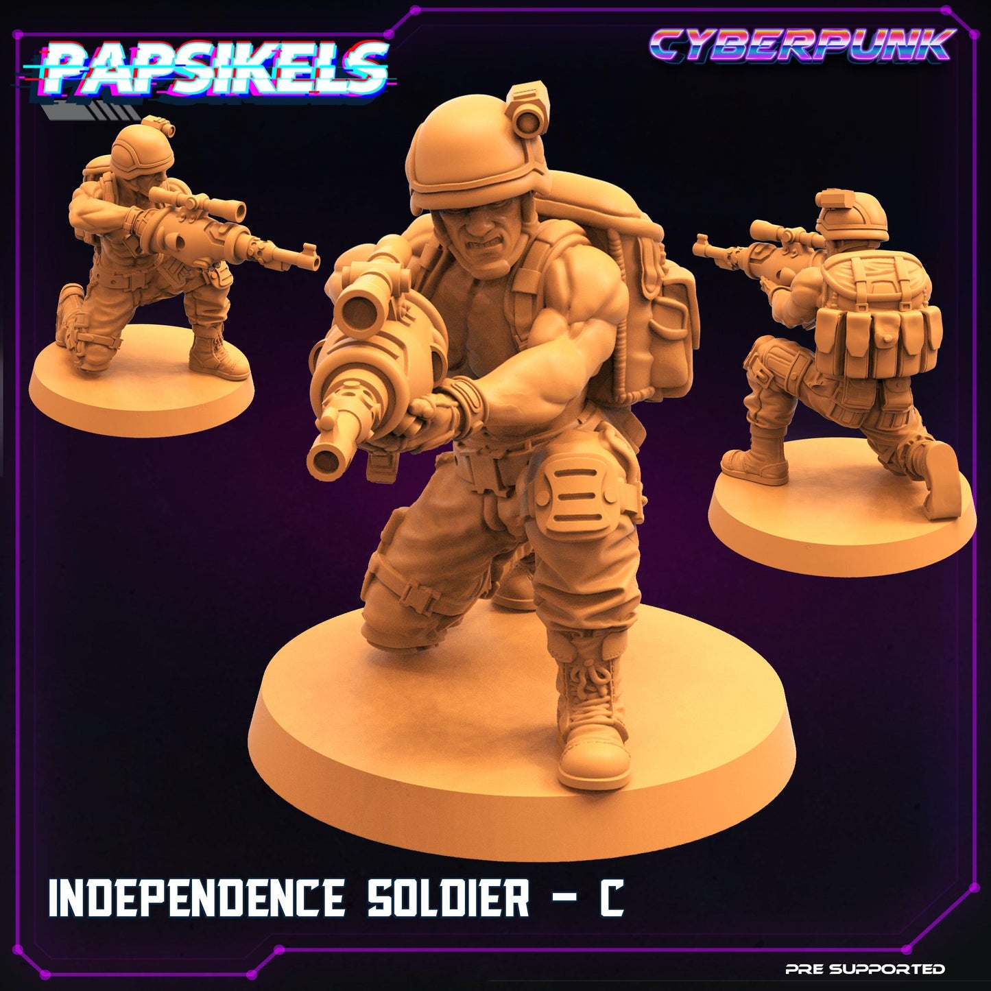 3D Printed Papsikels Cyberpunk Sci-Fi Independence Soldier Set - 28mm 32mm
