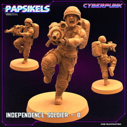 3D Printed Papsikels Cyberpunk Sci-Fi Independence Soldier Set - 28mm 32mm