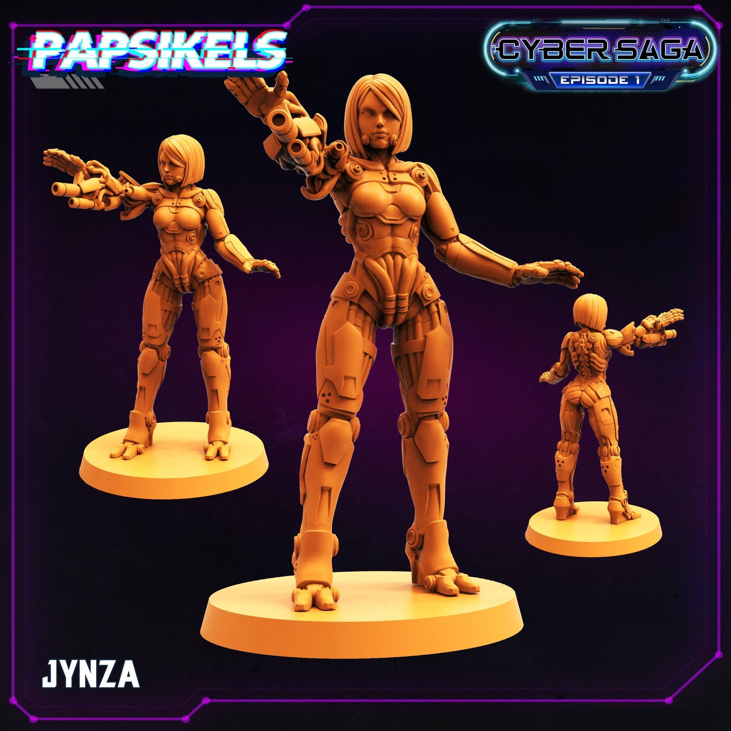 3D Printed Papsikels Cyberpunk Sci-Fi Jynza Cyber Saga - 28mm 32mm