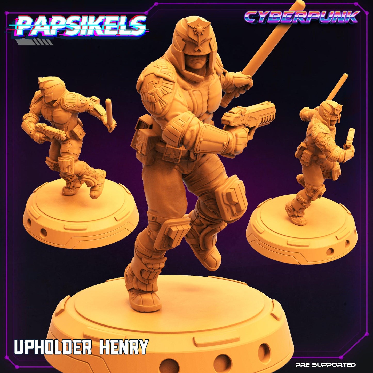 3D Printed Papsikels Cyberpunk Sci-Fi Law Upholders Set - 28mm 32mm