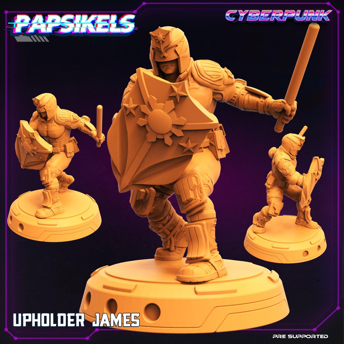 3D Printed Papsikels Cyberpunk Sci-Fi Law Upholders Set - 28mm 32mm