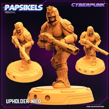 3D Printed Papsikels Cyberpunk Sci-Fi Law Upholders Set - 28mm 32mm
