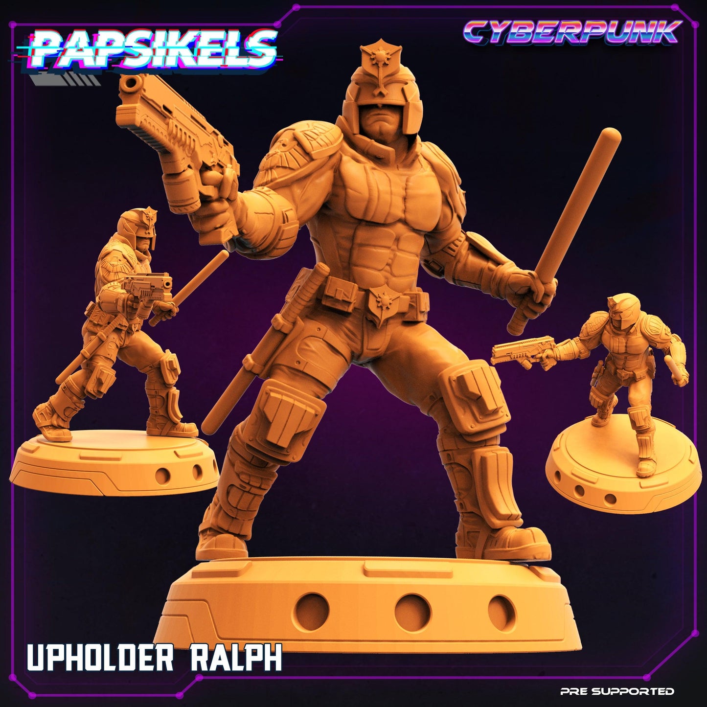 3D Printed Papsikels Cyberpunk Sci-Fi Law Upholders Set - 28mm 32mm