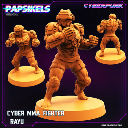 3D Printed Papsikels Cyberpunk Sci-Fi Mma Boxer Fighter Set - 28mm 32mm