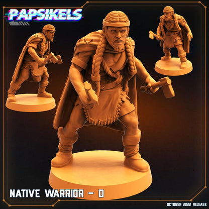 3D Printed Papsikels Cyberpunk Sci-Fi Native Warriors Set - 28mm 32mm