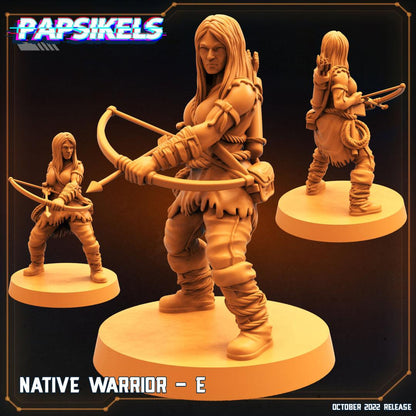 3D Printed Papsikels Cyberpunk Sci-Fi Native Warriors Set - 28mm 32mm