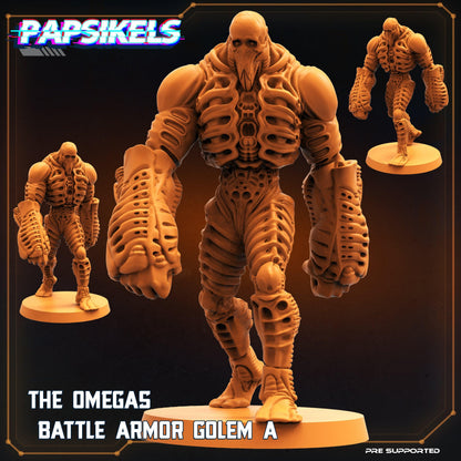 3D Printed Papsikels Cyberpunk Sci-Fi Omega Battle Armor Golem Set - 28mm 32mm