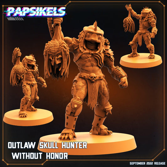 3D Printed Papsikels Cyberpunk Sci-Fi Outlaw Skull Hunter Without Honor - 28mm 32mm