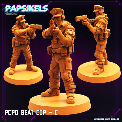 3D Printed Papsikels Cyberpunk Sci-Fi Pcpd Beat Cop Set - 28mm 32mm