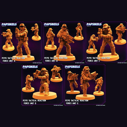 3D Printed Papsikels Cyberpunk Sci-Fi Pcpd Tactical Reaction Force Unit - 28mm 32mm