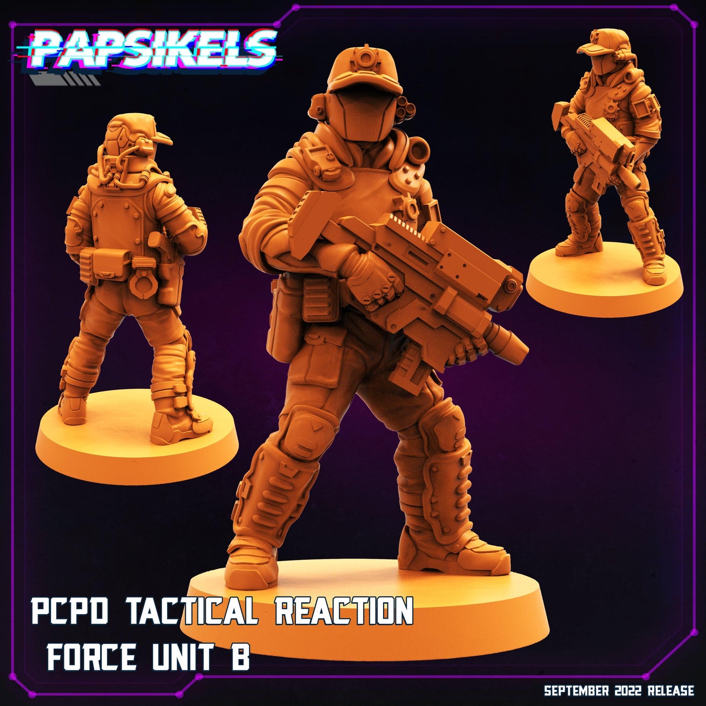 3D Printed Papsikels Cyberpunk Sci-Fi Pcpd Tactical Reaction Force Unit - 28mm 32mm