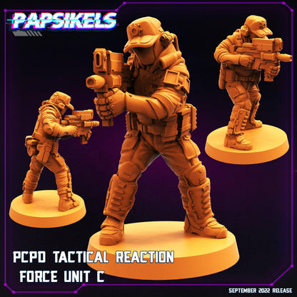 3D Printed Papsikels Cyberpunk Sci-Fi Pcpd Tactical Reaction Force Unit - 28mm 32mm