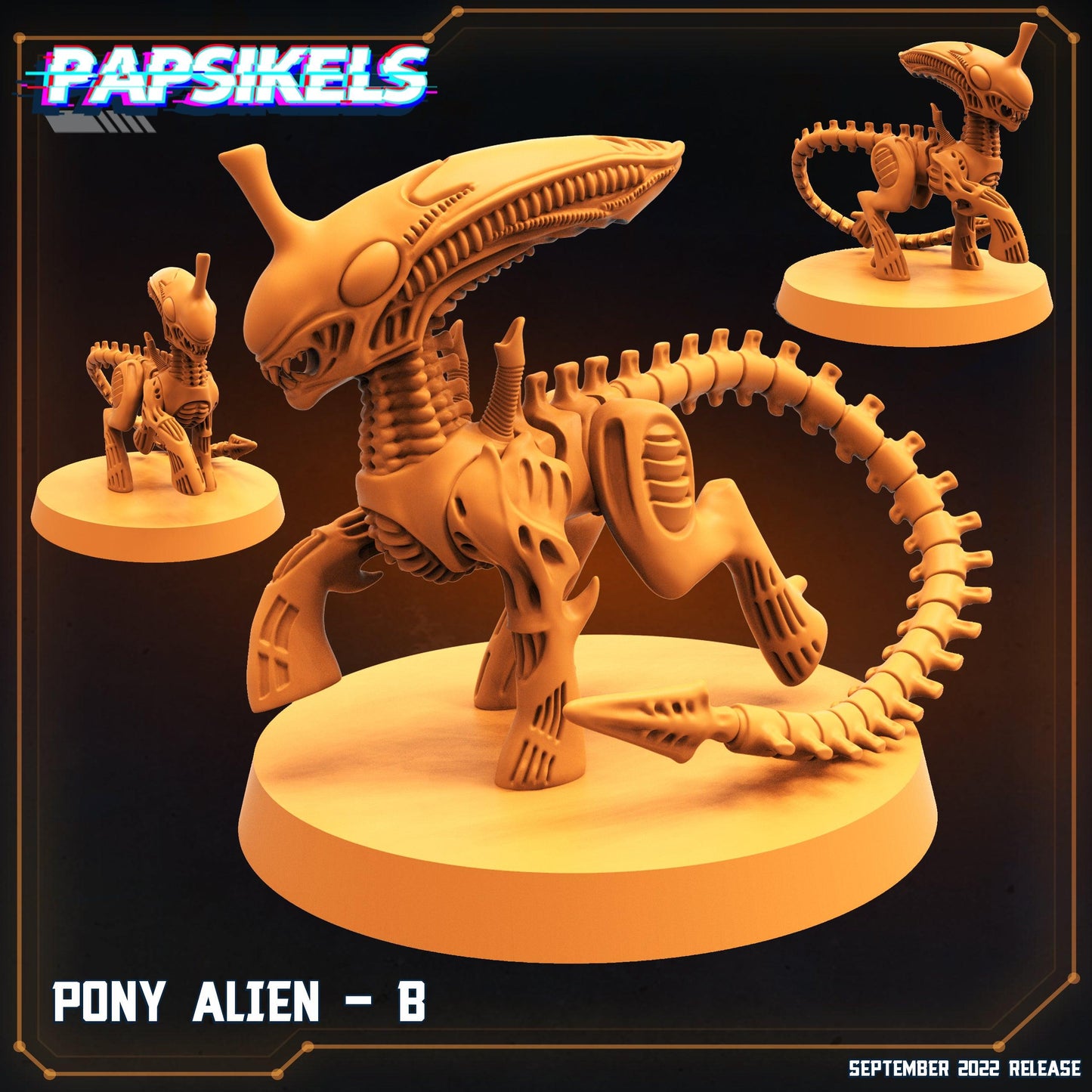 3D Printed Papsikels Cyberpunk Sci-Fi Pony Alien Set - 28mm 32mm
