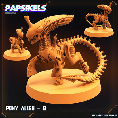 3D Printed Papsikels Cyberpunk Sci-Fi Pony Alien Set - 28mm 32mm
