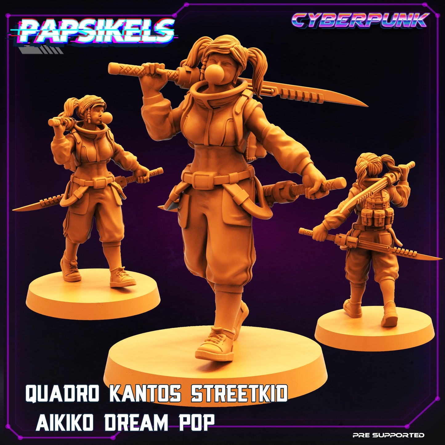 3D Printed Papsikels Cyberpunk Sci-Fi Quadro Kantos Set - 28mm 32mm