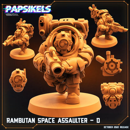 3D Printed Papsikels Cyberpunk Sci-Fi Rambutan Space Assaulters Set 2 - 28mm 32mm