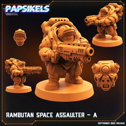3D Printed Papsikels Cyberpunk Sci-Fi Rambutan Space Assaulters Set - 28mm 32mm