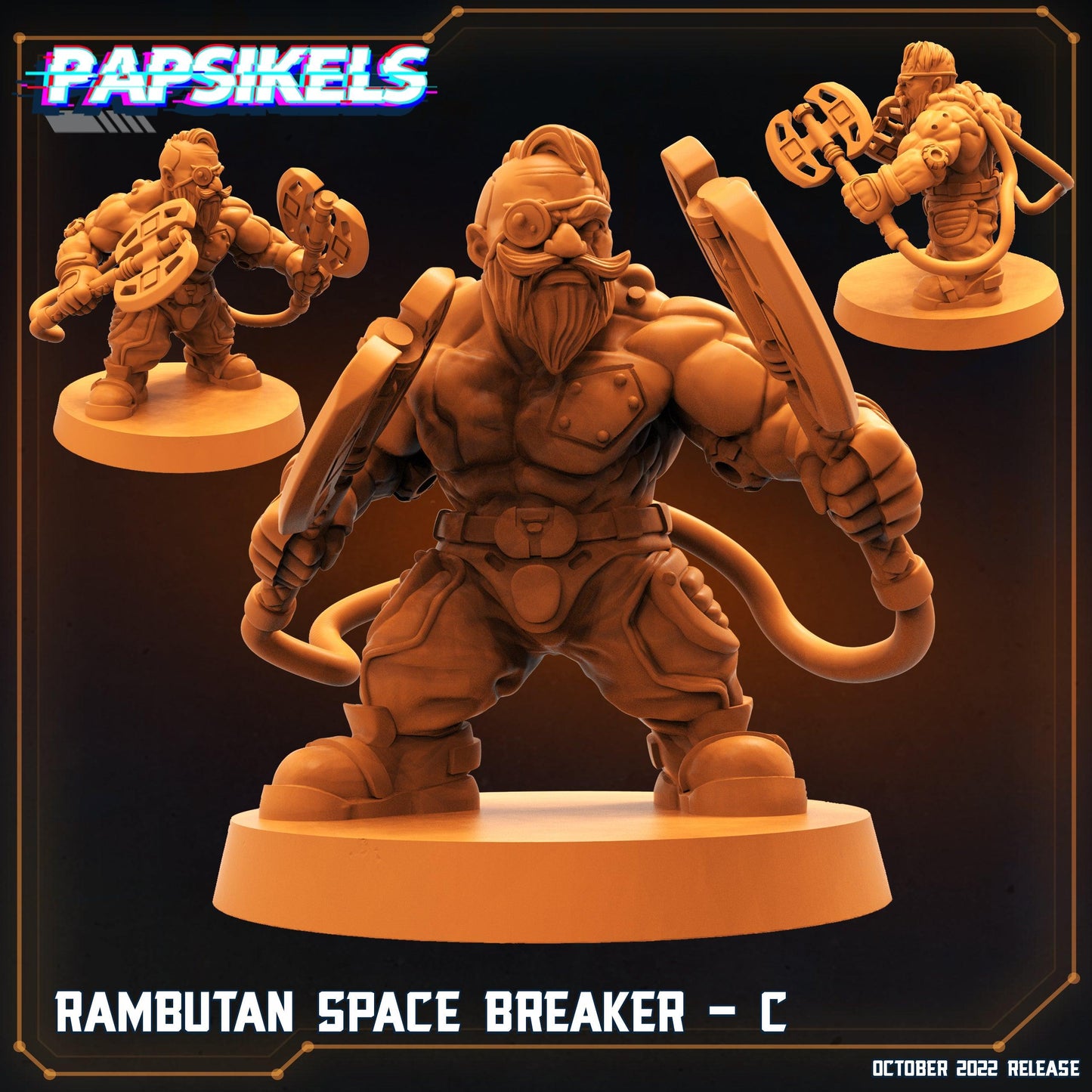 3D Printed Papsikels Cyberpunk Sci-Fi Rambutan Space Breakers Set - 28mm 32mm