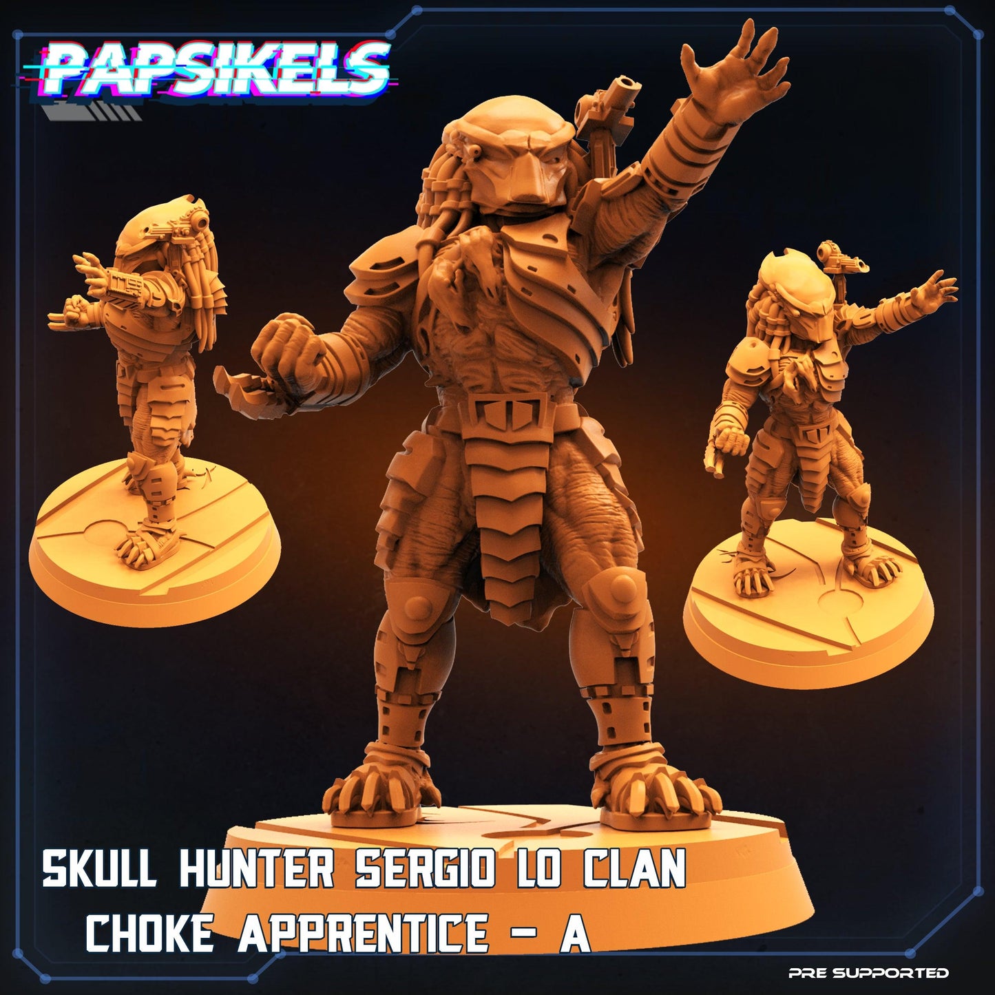 3D Printed Papsikels Cyberpunk Sci-Fi Skull Hunter Sergio Lo Clan Choke Set - 28mm 32mm