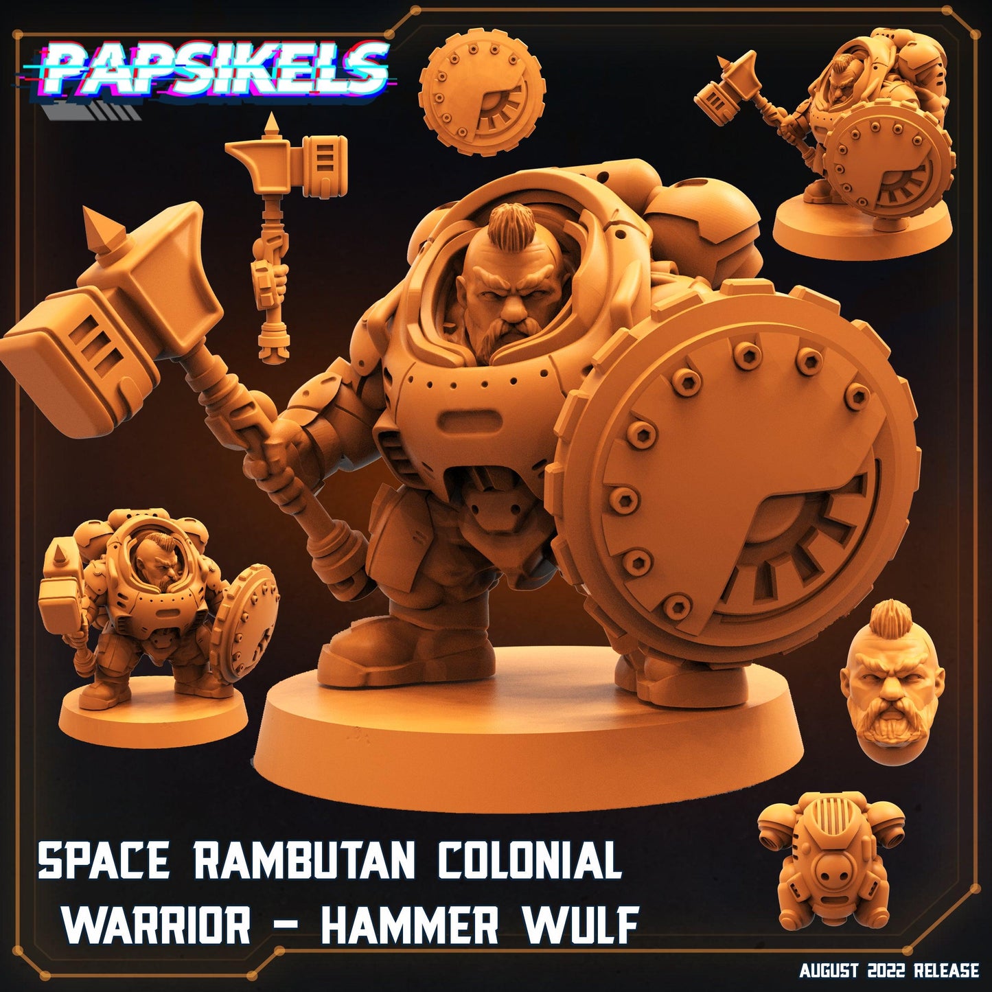 3D Printed Papsikels Cyberpunk Sci-Fi Space Rambutan Set - 28mm 32mm