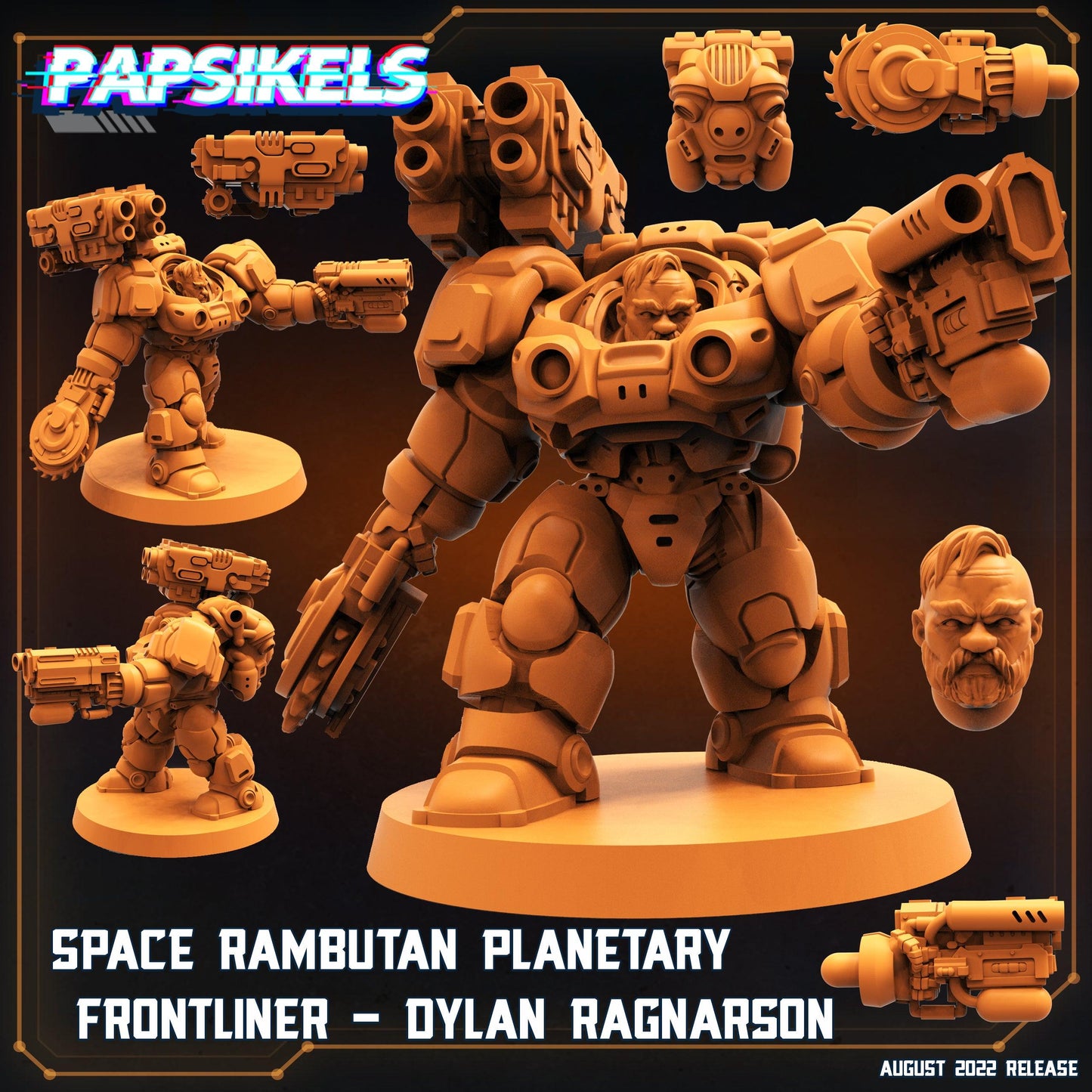 3D Printed Papsikels Cyberpunk Sci-Fi Space Rambutan Set - 28mm 32mm
