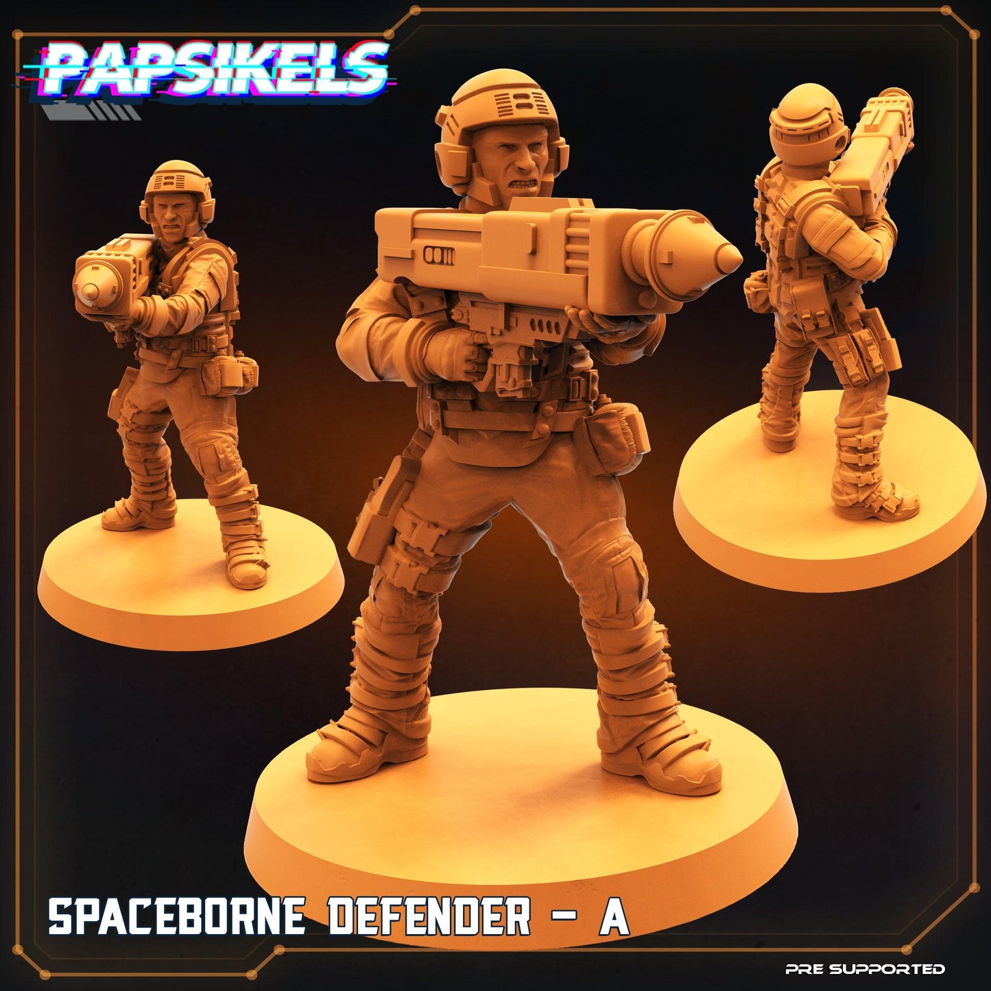 3D Printed Papsikels Cyberpunk Sci-Fi Spaceborne Defender Set - 28mm 32mm