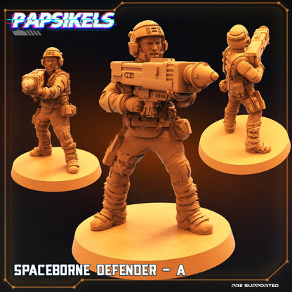 3D Printed Papsikels Cyberpunk Sci-Fi Spaceborne Defender Set - 28mm 32mm