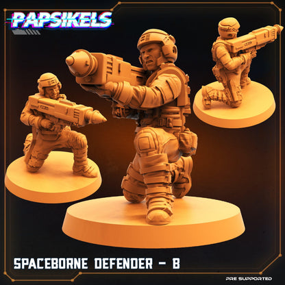3D Printed Papsikels Cyberpunk Sci-Fi Spaceborne Defender Set - 28mm 32mm