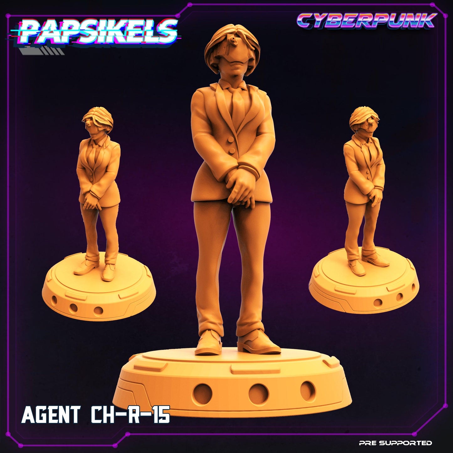 3D Printed Papsikels Cyberpunk Sci-Fi The Corpo World Agents Set - 28mm 32mm