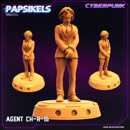 3D Printed Papsikels Cyberpunk Sci-Fi The Corpo World Agents Set - 28mm 32mm