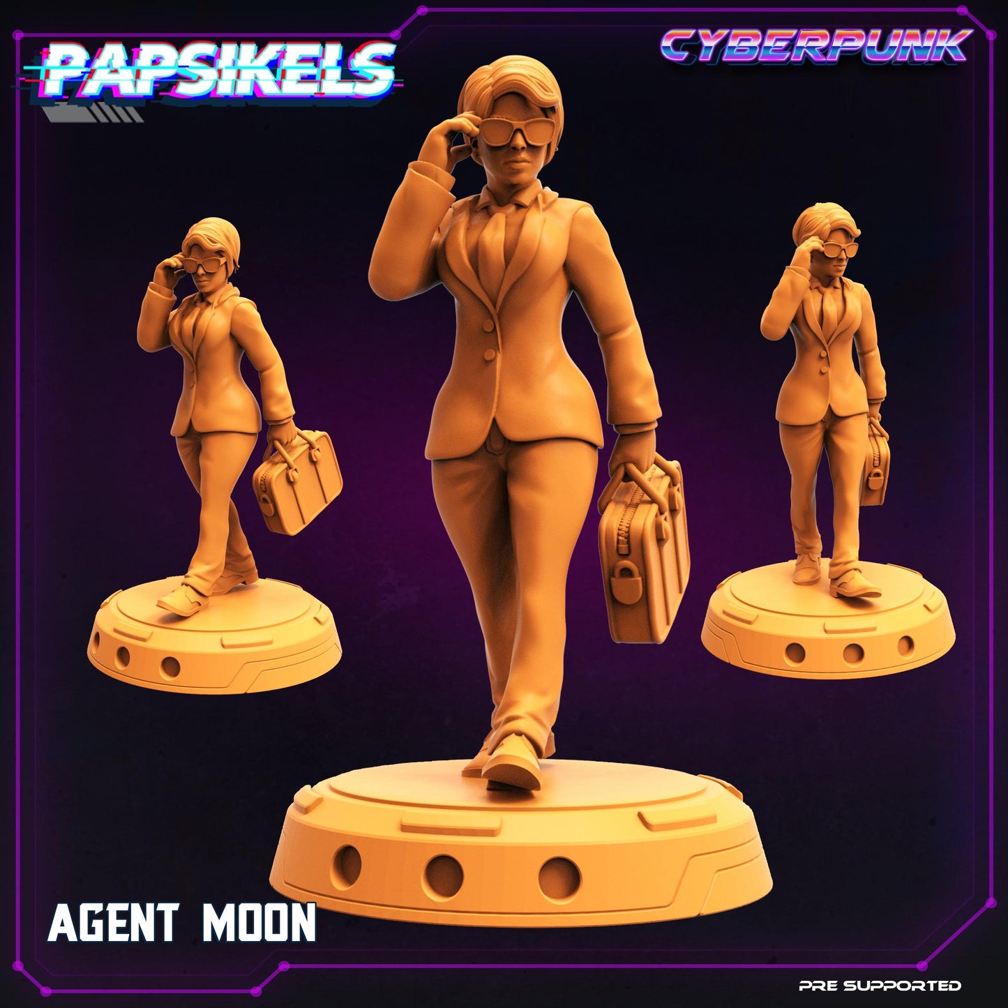 3D Printed Papsikels Cyberpunk Sci-Fi The Corpo World Agents Set - 28mm 32mm