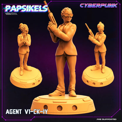 3D Printed Papsikels Cyberpunk Sci-Fi The Corpo World Agents Set - 28mm 32mm
